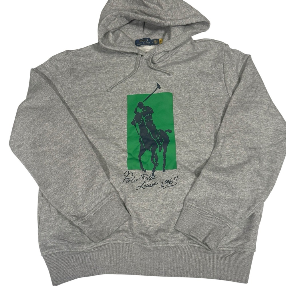 Polo Ralph‎ Lauren 1967 Big Pony Hoodie Gray Fleece Pullover Men's Large